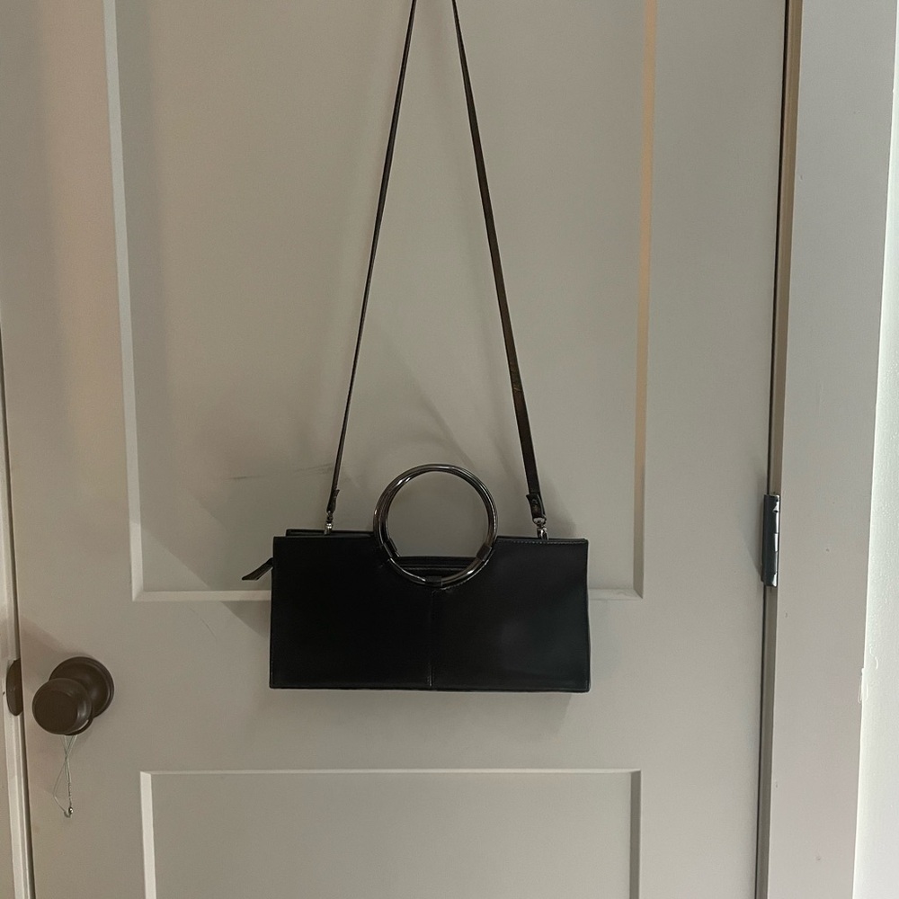 Elegant Black Handbag with Silver Accents